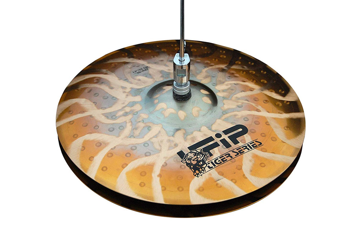 Ufip TS-13HH Tiger Series 13 Inch Hi Hat Cymbals l Hand Hammered B8 Bronze Alloy l Explosive Sound with Powerful Quick Response & Lasting Sustain l Designed for Hard Rock, Heavy Metal, Punk & Rock