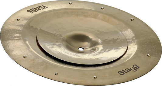 Stagg SENSA Series Sizzle Stack l Includes 8 Inch Medium Splash & 14 Inch China Sizzle Cymbals l B20 Bronze Alloy l 80% - 20% Tin l SEN-STA0814 ZZ