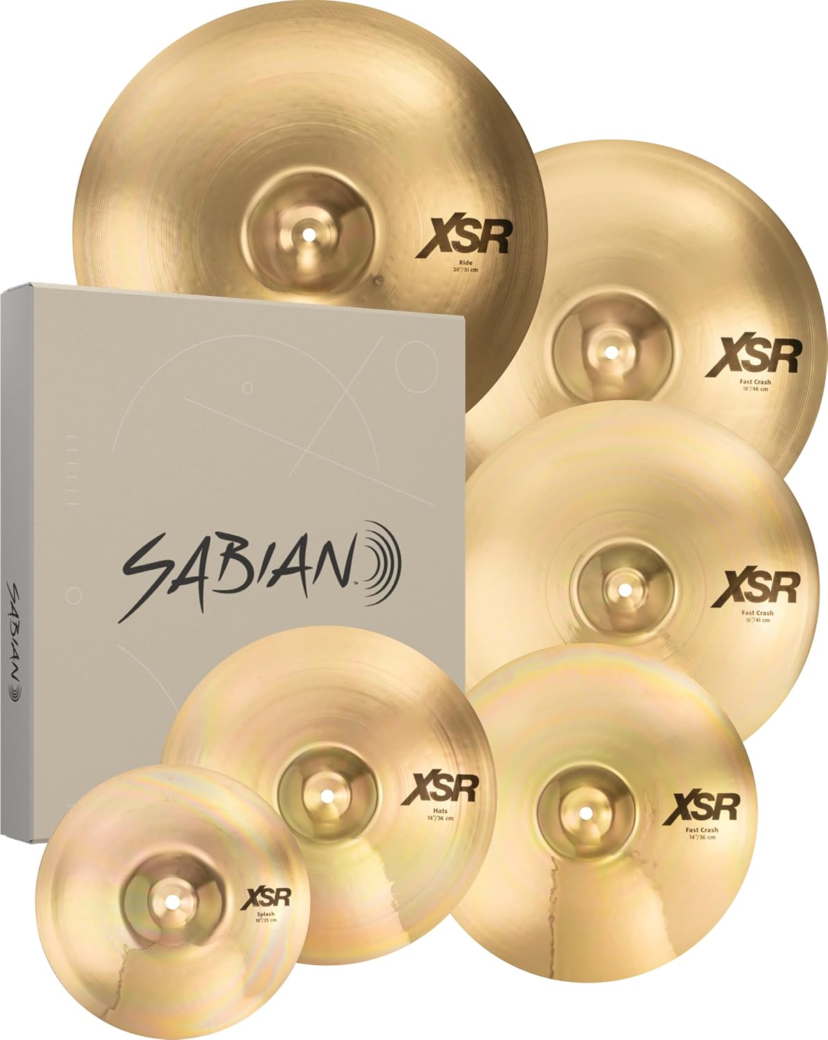 Sabian XSR Super Set W/10 Inch & 18 Inch l B20 Bronze Alloy l 80% Copper - 20% Tin l Made in Canada l Model XSR5007SB