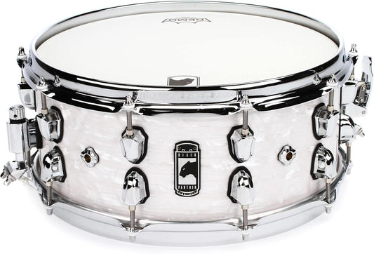 Mapex Black Panther Heritage 14 Inch x 6 Inch Snare Drum l White Psicobloc Pearl Finish l Model BPNML4600CWD