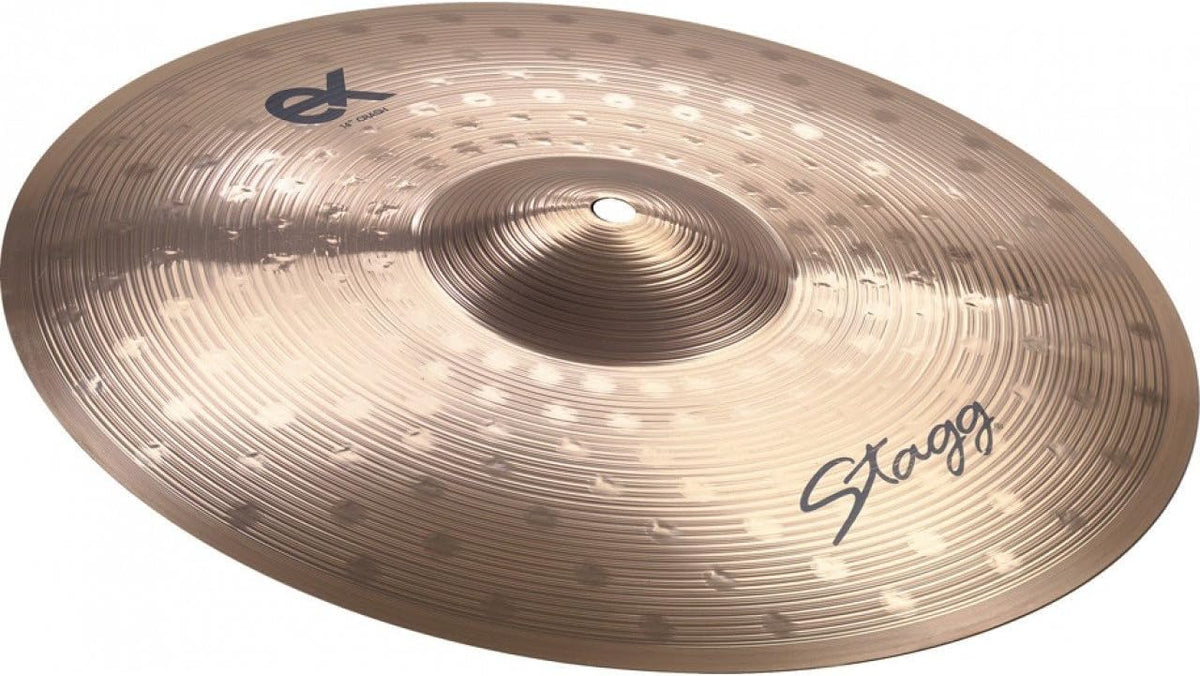 Stagg EX Series 18 Inch Medium Crash Cymbal l Brilliant Finish l B8 Bronze Alloy l 92% Copper - 8% Tin l Model EX-CM18B