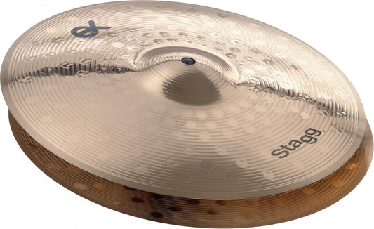 Stagg EX Series 13 Inch Medium Hi Hat Cymbals l Brilliant Finish l B8 Bronze Alloy l 92% Copper - 8% Tin l Model EX-HM13B