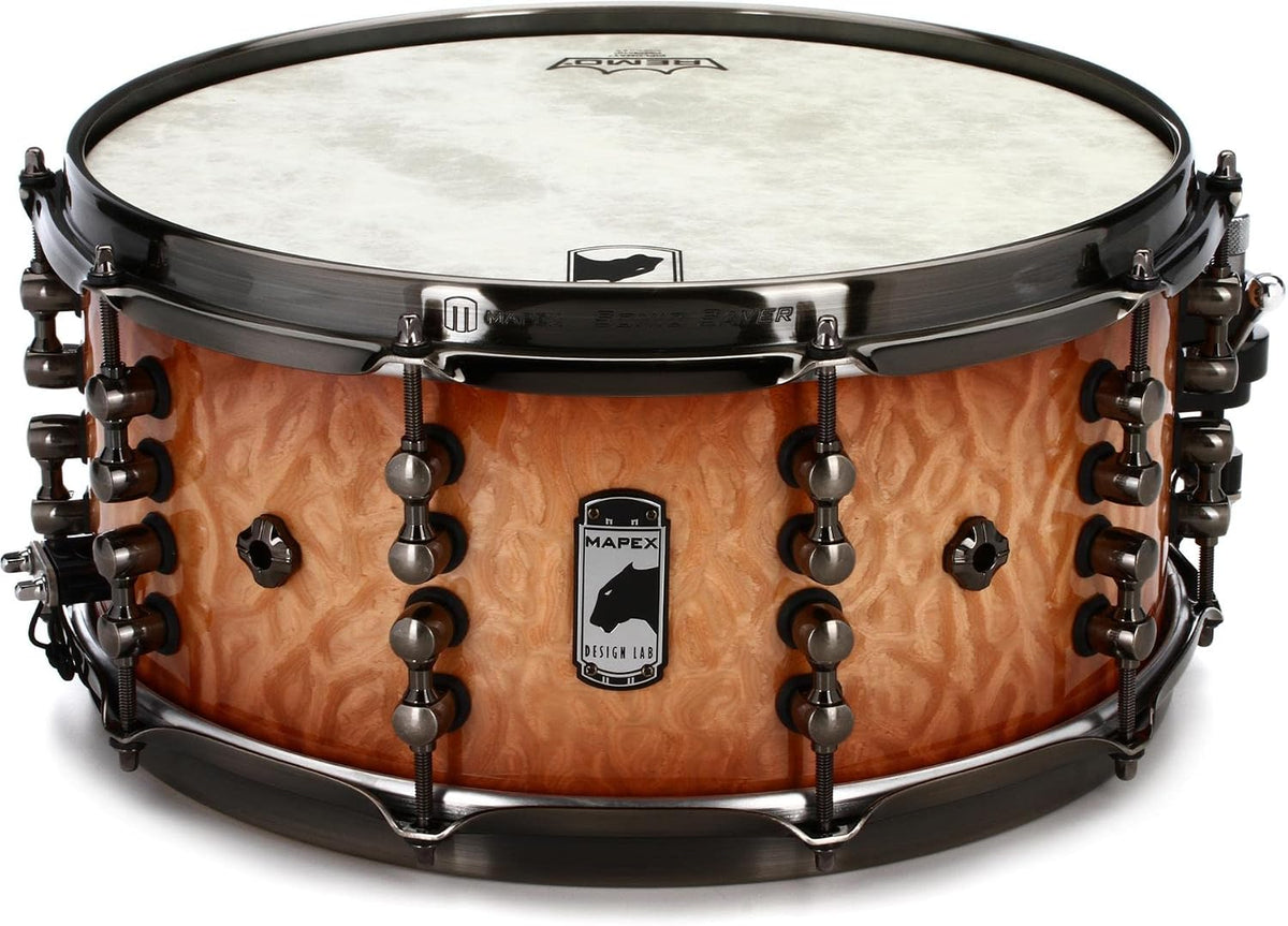 Mapex Black Panther Design Lab Versatus 14 Inch x 6.5 Inch Snare Drum l Peach Burl Burst Finish l Model BPDLMH4650LPW