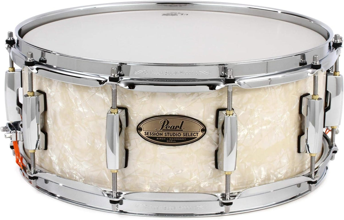 Pearl Session Studio Select Snare Drum - 14 Inches X 5.5 Inches Nicotine White Marine Pearl