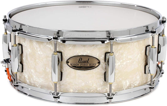 Pearl Session Studio Select Snare Drum - 14 Inches X 5.5 Inches Nicotine White Marine Pearl