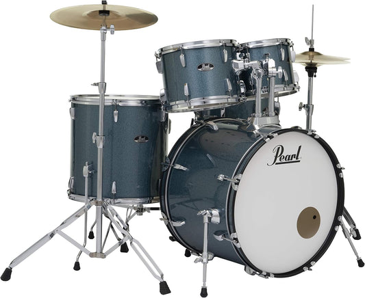 Pearl Roadshow Drum Set 5-Piece Complete Kit with Cymbals and Stands, Aqua Blue (RS525SC/C703)