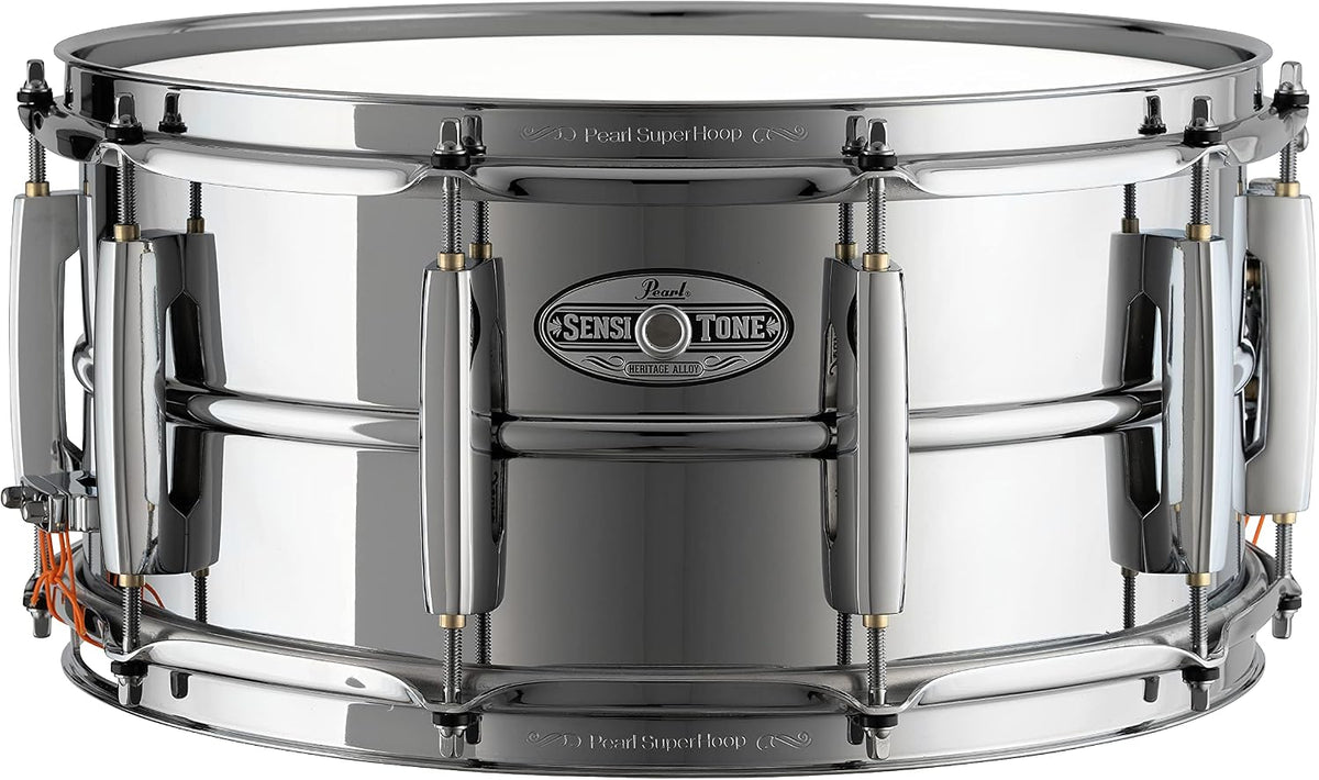 Pearl SensiTone Heritage Alloy 14 Inch x 6.5 Inch Beaded 1mm Steel Snare Drum - Model STH1465S