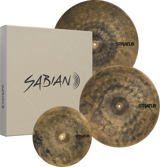 Sabian Stratus Dry Performance Set - Includes 15 Inch Hi Hats, 19 Inch Crash & 22 Inch Ride Cymbals