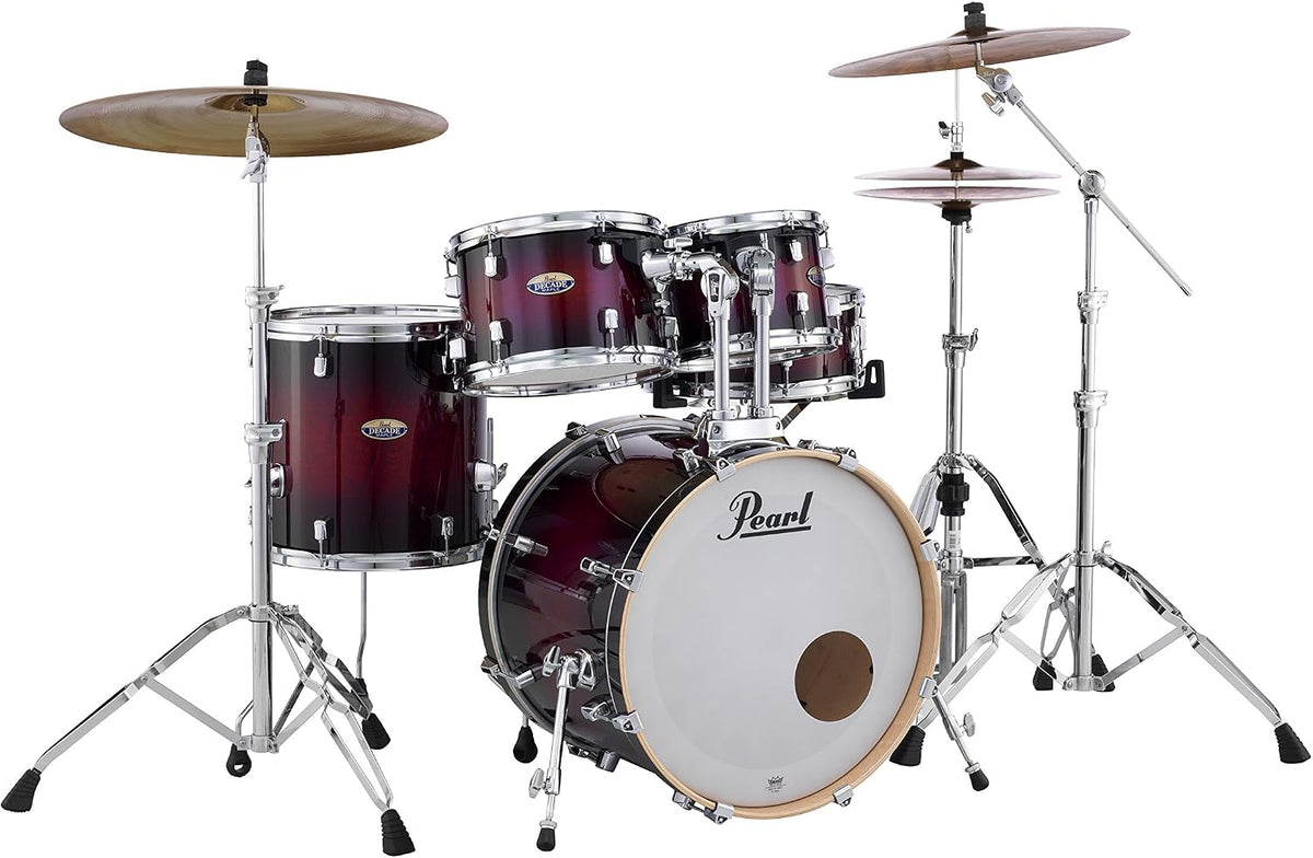 Pearl Decade DMP905P/C261 5 Piece Drum Shell Pack, Gloss Deep Redburst