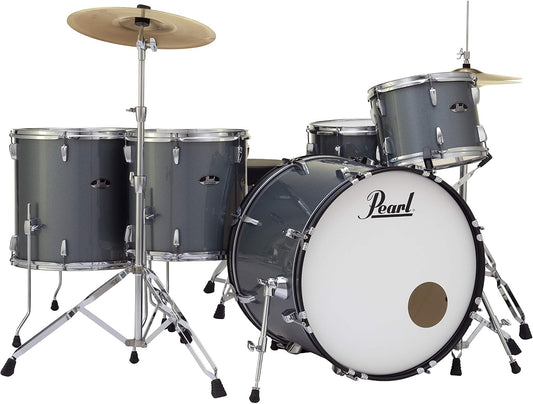 Pearl Roadshow Drum Set 5-Piece Complete Kit with Cymbals and Stands, Charcoal Metallic (RS525WFC/C706)