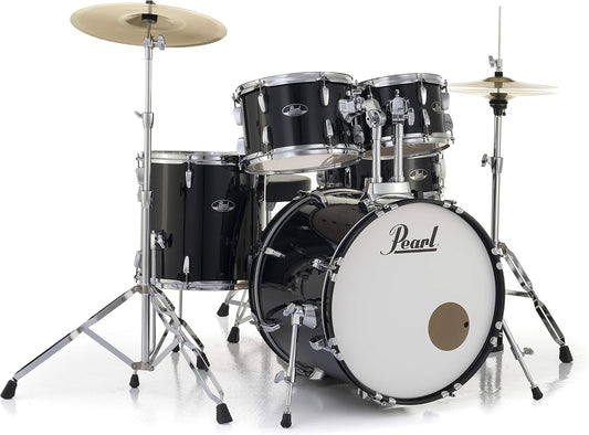Pearl Roadshow Drum Set 5-Piece Complete Kit with Cymbals and Stands, Jet Black (RS505C/C31)