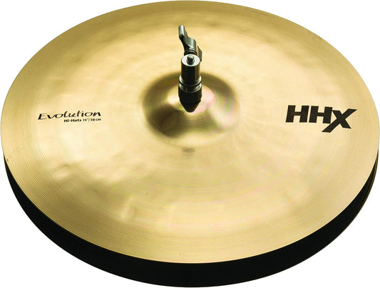 Sabian HHX 15 Inch Evolution Hi Hat Cymbals l Brilliant Finish l B20 Bronze Alloy l 80% Copper - 20% Tin l Made in Canada l Model 11502XEB