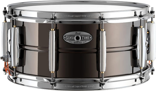 Pearl SensiTone Heritage Alloy 14 Inch x 6.5 Inch Black Nickel over Brass 1mm Snare Drum - Model STH1465BR