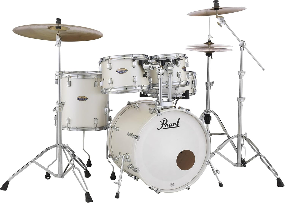 Pearl Decade DMP905P/C229 5 Piece Drum Shell Pack, White Satin Pearl