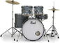 Pearl Roadshow Drum Set 5-Piece Complete Kit with Cymbals and Stands, Charcoal Metallic (RS525SC/C706)