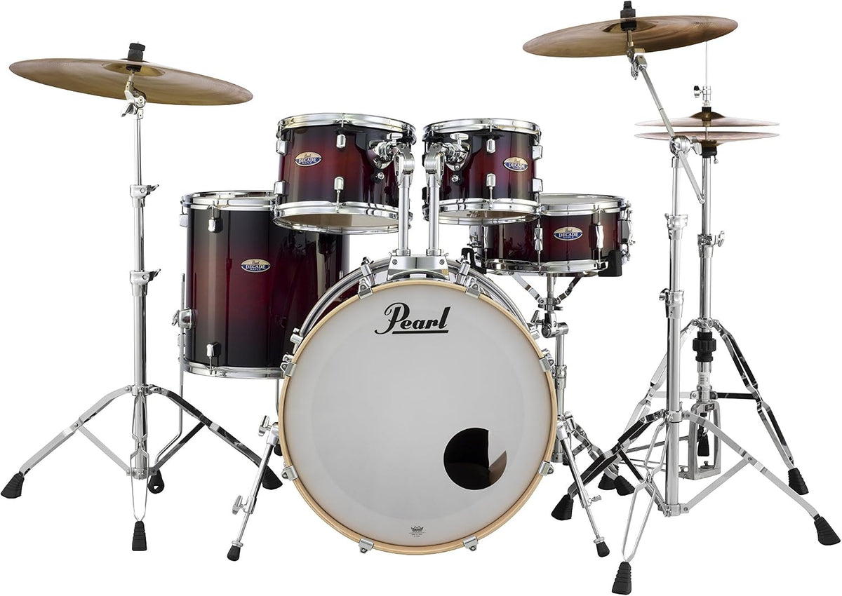 Pearl Decade DMP925SP/C261 5 Piece Drum Shell Pack, Gloss Deep Redburst