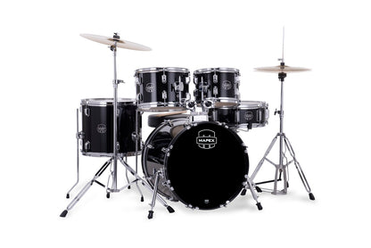 Mapex Comet 5 Piece Drum Set l Complete with Hardware & Cymbals l 22 / 10 / 12 / 14 /16 Configuration l Dark Black Finish l Model CM5294FTCDK