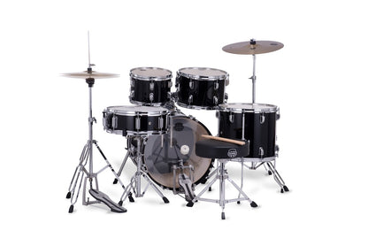 Mapex Comet 5 Piece Drum Set l Complete with Hardware & Cymbals l 22 / 10 / 12 / 14 /16 Configuration l Dark Black Finish l Model CM5294FTCDK