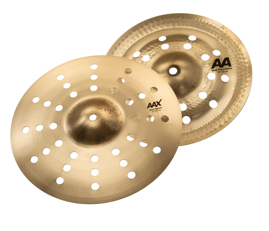 Sabian AAX/AA Mini Monster Stax l Includes 10 Inch Mini Holy China & 12 Inch Aero Splash Cymbals l B20 Bronze Alloy l 80% Copper - 20% Tin l Made in Canada l Model 25001SX